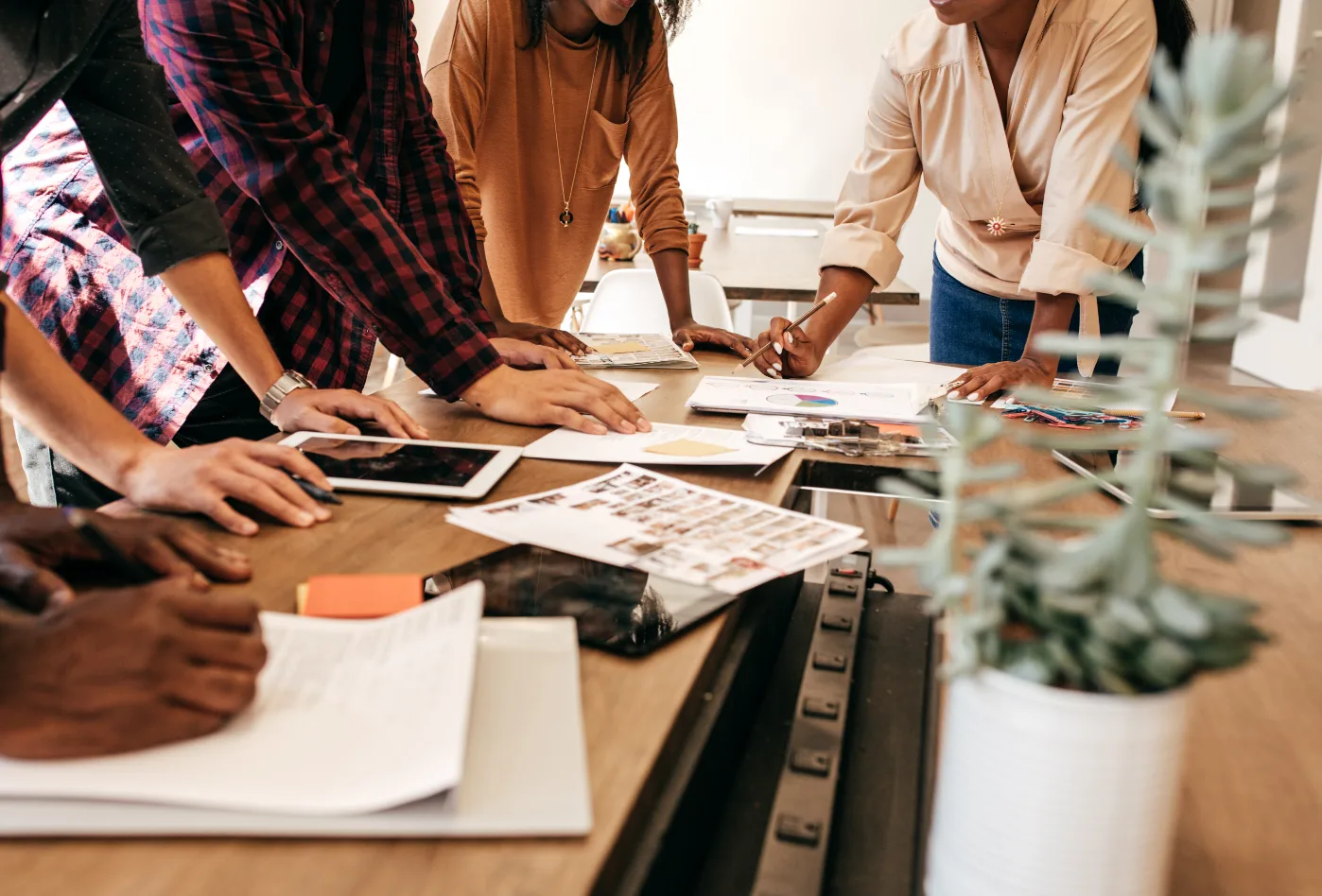 Employees creating a pricing strategy